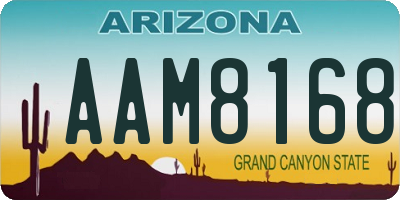 AZ license plate AAM8168