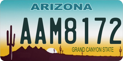 AZ license plate AAM8172
