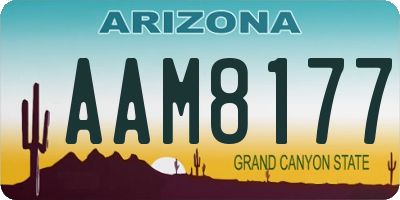 AZ license plate AAM8177