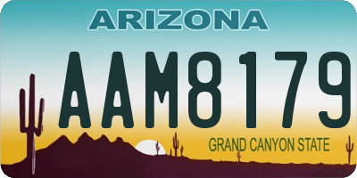 AZ license plate AAM8179