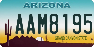 AZ license plate AAM8195