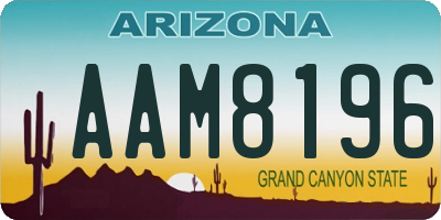 AZ license plate AAM8196