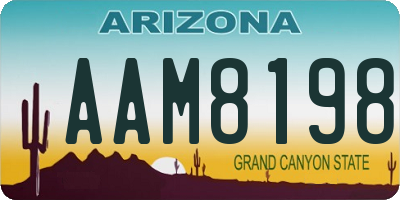 AZ license plate AAM8198