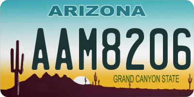 AZ license plate AAM8206