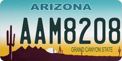 AZ license plate AAM8208