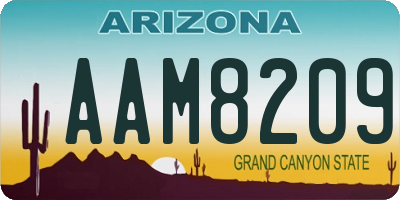 AZ license plate AAM8209