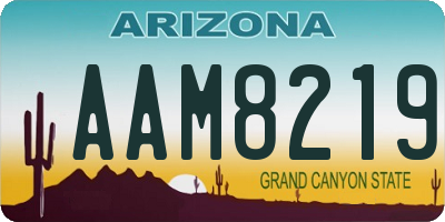 AZ license plate AAM8219