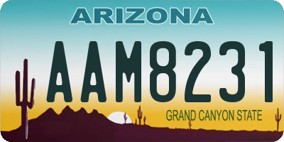 AZ license plate AAM8231