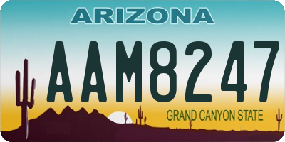 AZ license plate AAM8247
