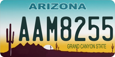 AZ license plate AAM8255