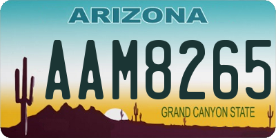 AZ license plate AAM8265