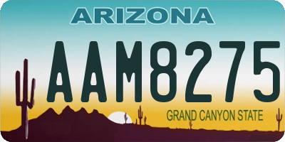 AZ license plate AAM8275