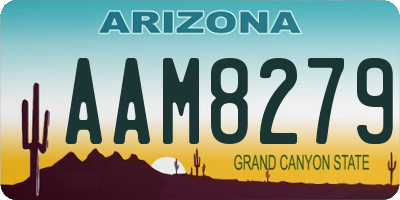 AZ license plate AAM8279