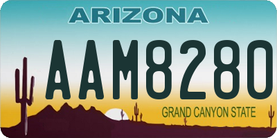 AZ license plate AAM8280