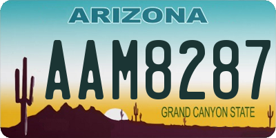 AZ license plate AAM8287