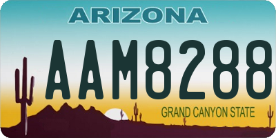 AZ license plate AAM8288