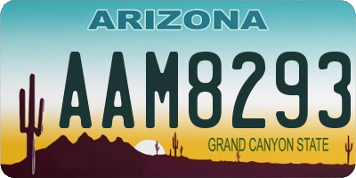AZ license plate AAM8293
