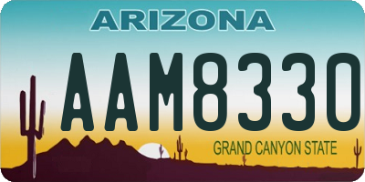 AZ license plate AAM8330