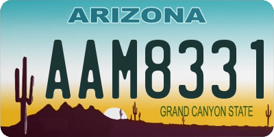 AZ license plate AAM8331
