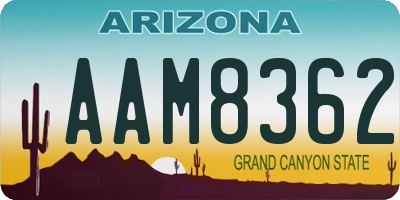 AZ license plate AAM8362