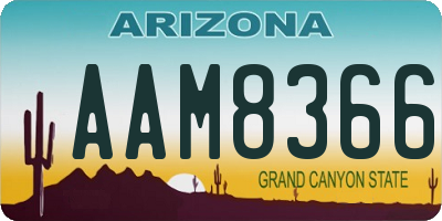 AZ license plate AAM8366