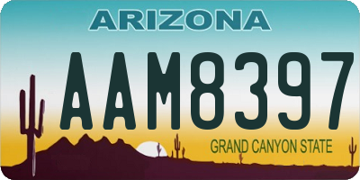 AZ license plate AAM8397
