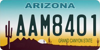 AZ license plate AAM8401