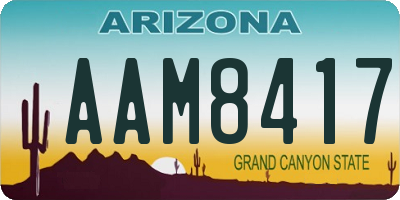 AZ license plate AAM8417