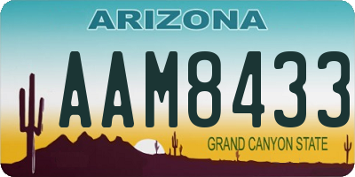 AZ license plate AAM8433