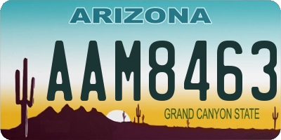 AZ license plate AAM8463