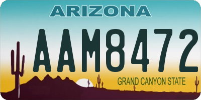 AZ license plate AAM8472