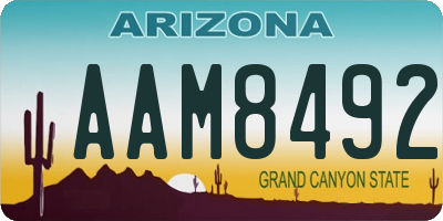 AZ license plate AAM8492