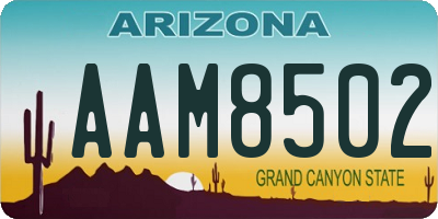 AZ license plate AAM8502