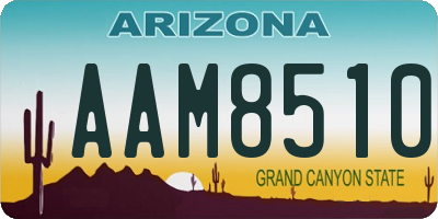 AZ license plate AAM8510