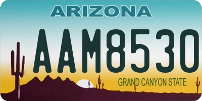 AZ license plate AAM8530