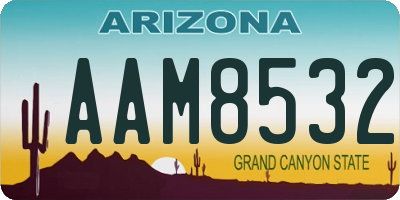 AZ license plate AAM8532
