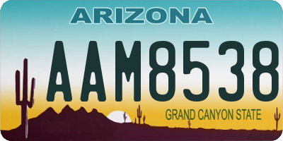 AZ license plate AAM8538