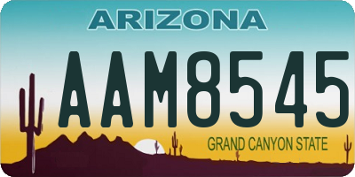 AZ license plate AAM8545