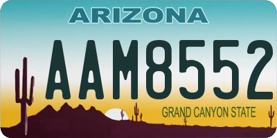 AZ license plate AAM8552