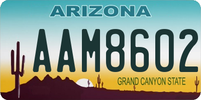 AZ license plate AAM8602