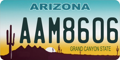 AZ license plate AAM8606