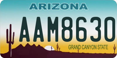 AZ license plate AAM8630