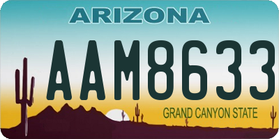 AZ license plate AAM8633