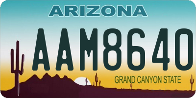 AZ license plate AAM8640