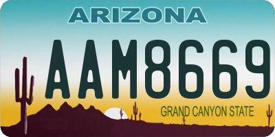 AZ license plate AAM8669