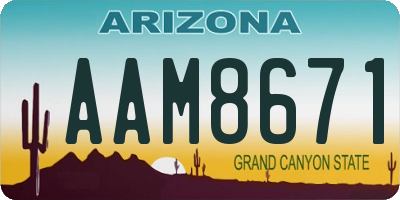 AZ license plate AAM8671