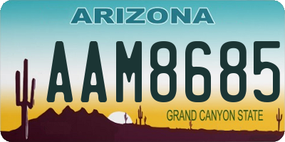 AZ license plate AAM8685
