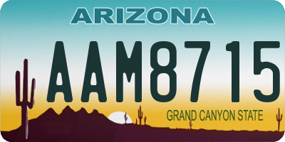 AZ license plate AAM8715