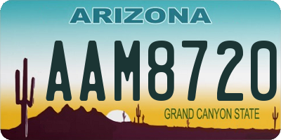 AZ license plate AAM8720