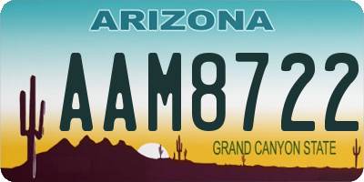 AZ license plate AAM8722